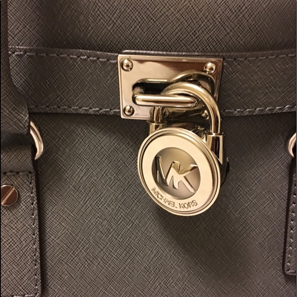 MICHAEL KORS HEATHER GREY LARGE LEATHER TOTE - Picture 2 of 8